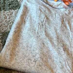 CON.STRUCT Men's White Short Sleeve Tee - DOGS faces! Dog line drawings!